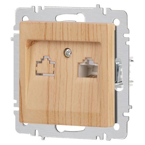 Розетка компьютерная 1-м СП Accent 6-303-11 RJ45 IP20 сосна Intro Б0063644