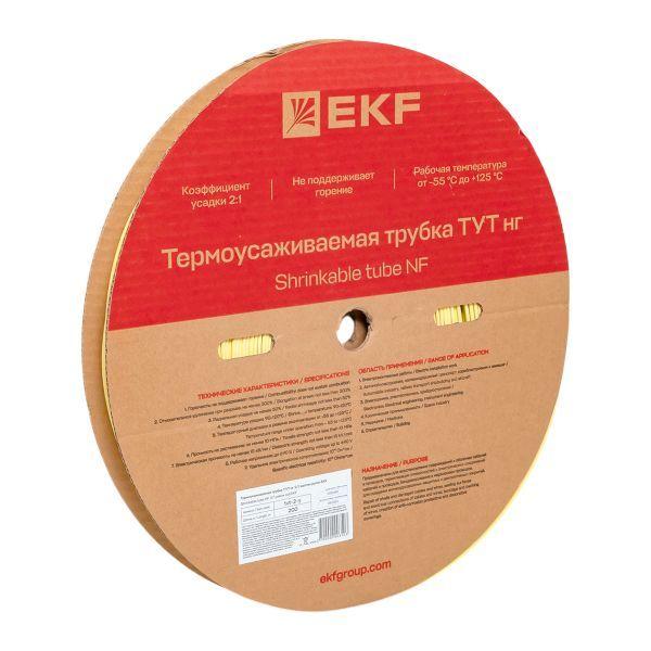 Трубка термоусадочная ТУТ нг 2/1 желт. (уп.200м) EKF tut-2-y