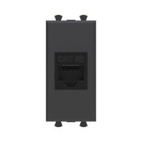 Розетка компьютерная 1мод. Avanti "Черный матовый" RJ45 кат.5E без шторок модульная механизм DKC 4412661