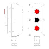 Пост управления взрывонепроницаемый из алюминия LCSD-03-B-MB-L1R(220)x1-P1B(11)x1-P1R(11)x1-PBMB-ANP15BMB DKC LCSD21000129