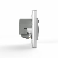 Розетка 1-м СП Pixel IP20 с заземл. с 2-мя заряд. устр. USB тип A+C механизм алюм. TOKOV ELECTRIC TKE-PX-R1U2AC-C03