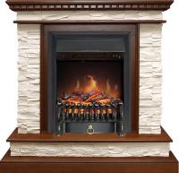Royal Flame Каминокомплект Calgary - Дуб / Сланец бежевый с очагом Fobos FX Black