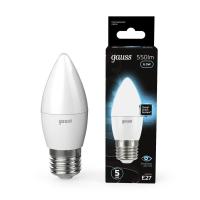 Лампа светодиодная Black 6.5Вт свеча 4100К нейтр. бел. E27 550лм GAUSS 103102207