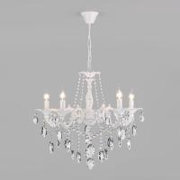Подвесная люстра Eurosvet 10108/5 белый/прозрачный хрусталь Strotskis