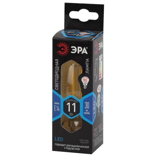 Лампа светодиодная филаментная F-LED B35-11W-840-E14 11Вт B35 свеча 4000К нейтр. бел. E14 Эра Б0046987