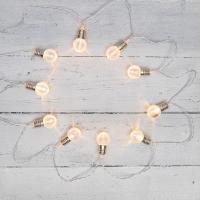 Гирлянда светодиодная Лампочки 10 LED, 1.5 м, прозрачный ПВХ, теплый белый цвет свечения, 2 х АА (батарейки не в комплекте) NEON-NIGHT