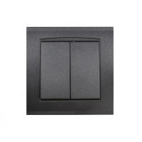 Выключатель 2-кл. СП Бриллиант 10А IP20 в сборе графит Universal 7947403-Gr