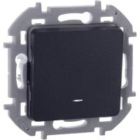 Выключатель 1-кл. Inspiria 10А IP20 250В 10AX с подсветкой/индикацией механизм антрацит IEK 673613