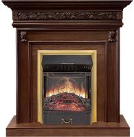 Royal Flame Каминокомплект Valletta - Темный дуб с очагом Majestic FX M Brass
