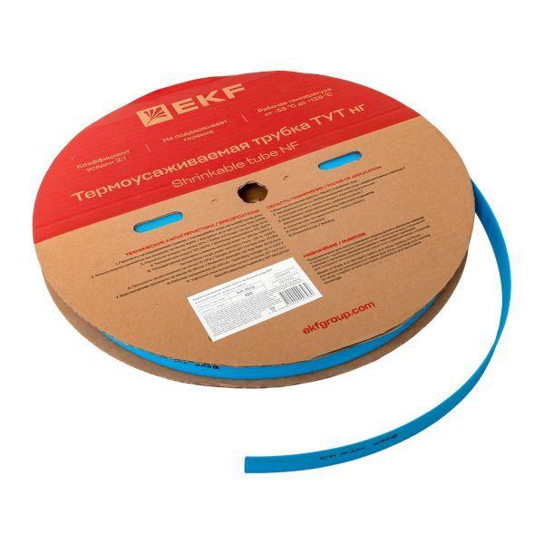 Трубка термоусадочная ТУТ нг 16/8 син. (уп.100м) EKF tut-16-g