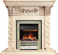 Dimplex Каминокомплект Luxemburg (каменный) - Сланец/Cлоновая кость с патиной с очагом Cavendish