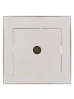 Розетка телевизионная оконечная TV СП Rain с хром. боковой вставкой бел. LEZARD 703-0225-130