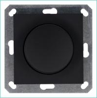 Светорегулятор поворотно-нажимной (диммер) LED 30-400Вт 1gang 2way механизм черн. матов. soft touch Jasmart G4012PB