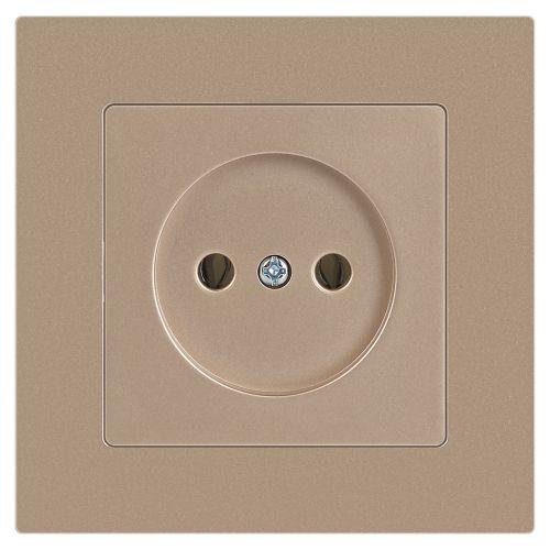 Розетка 1-м СП Accent 6-201-04 16А IP20 250В 2P шампань Intro Б0063663
