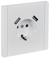 Розетка FORTE&PIANO 16А USB A+A 3.1А FP245 с заземл. защ.шторки винт. крепл. бел. IEK FP-R14-16-U21-D31-K01