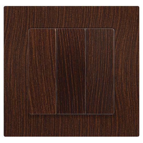 Выключатель 3-кл. СП Accent 6-106-10 10А IP20 250В AL/CU венге Intro Б0063550