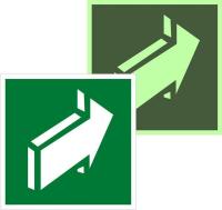 Знак эвакуационный E 18 "Открывать движением от себя" 200х200мм пленка самоклеящаяся с фотолюминесцентным покрытием EKF an-e-18-f