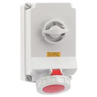 Розетка 63А 4п 3P+PE 6ч 400В IP67 260х160 с блокировкой Bals 16604