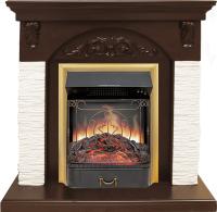 Royal Flame Каминокомплект Bern Сланец мелкий белый / Темный дуб с очагом Majestic FX Brass