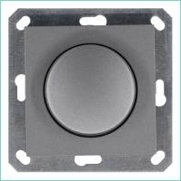 Светорегулятор поворотно-нажимной (диммер) LED 30-400Вт 1gang 2way механизм алюм. Jasmart G4012S