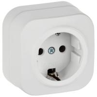 Розетка ОП GLORY РС20-3-ХБм 16А с заземл. без защ. шторок бел. матов. IEK ERH11-K01M-16