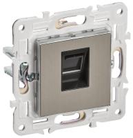 Розетка компьютерная RJ45 кат.6 SKANDY SK-K02N никель IEK SK-K10-2-K50