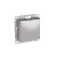 Розетка AtlasDesign 16А IP20 с заземл. защ. шторки с крышкой быстрозажим. клем. механизм алюм. SE ATN000346S