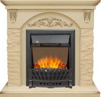 Royal Flame Каминокомплект Bern Сланец крупный бежевый / Алебастр темная патина с очагом Aspen Black
