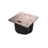 Лючок MultiDesk MDK20 на 2мод. IP44 с монтажной коробкой для стены фальшпола стола медь SE MDK20102CA