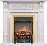 Royal Flame Каминокомплект Venice - Фактурный белый с очагом Fobos FX M Brass