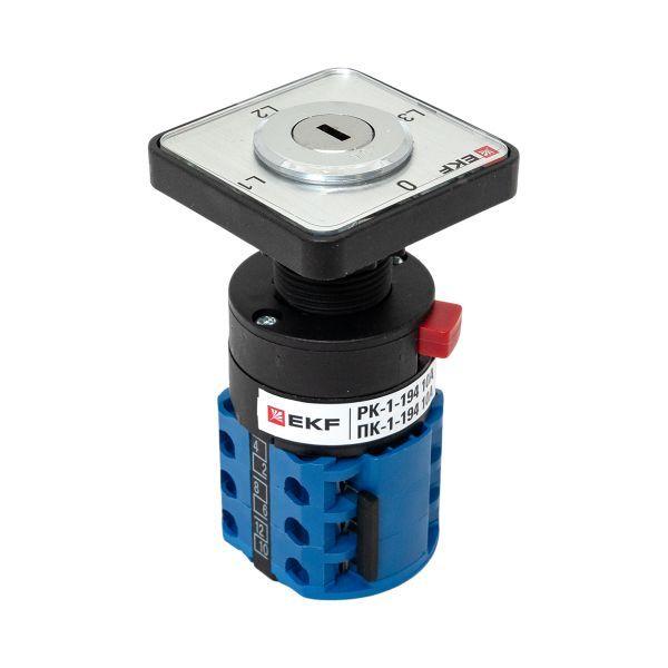 Переключатель кулачковый ПК-1-194 10А с ключом для амперметра PROxima EKF pk-1-194-10