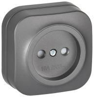 Розетка ОП GLORY РСш20-2-ХСм 10А без заземл. защ. шторки сталь матов. IEK ERH13-K46M-10