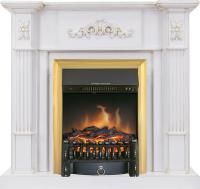 Royal Flame Каминокомплект Martin - Белый дуб, патина золото с очагом Fobos FX Brass