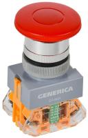 Кнопка D7-MZS "Грибок" d22мм 1НО+1НЗ с фиксацией красн. GENERICA BBG50-11MZS-3-21-K04-G