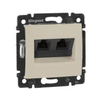 Розетка компьютерная 2-м СП Valena RJ45 кат.5E UTP на захватах механизм сл. кость IEK 774131