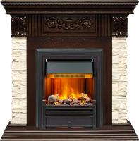 Dimplex Каминокомплект Luxemburg (каменный) - Сланец/Темный дуб с очагом Brookline Black