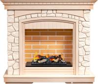 Dimplex Каминокомплект Glasgow - Слоновая кость с патиной/Белый с очагом Cassette 400 LNH-INT (с дровами)