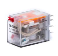 Реле миниатюрное промышленное общего назначения 4CO ком. ток 6А AgSnO2 напряжение 115В AC опция: тест-кнопка+светодиод DKC IR-115AC-4CO-D