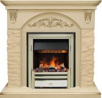 Dimplex Каминокомплект Bern Сланец крупный бежевый / Алебастр темная патина с очагом Cavendish
