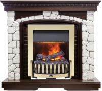 Dimplex Каминокомплект Glasgow - Темный дуб / Белый с очагом Danville Brass FB2