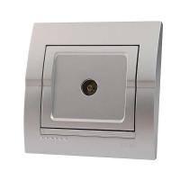 Розетка телевизионная оконечная TV СП Deriy серебр. металлик LEZARD 702-2828-130