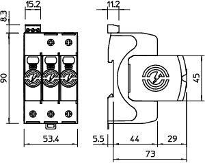 Устройство защиты от импульсных перенапр. УЗИП 280В CombiController V50-3+FS-280 3 пол. OBO 5093516