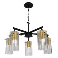 Светильник "Эсми" 251 (плафон 0015) НСБ 01-5х60-138 Е27 (ИМ) подвесной черн. зол. Элетех 1005405249