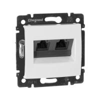 Розетка компьютерная 2-м СП Valena RJ45 кат.5E UTP на захватах механизм бел. IEK 774231