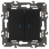 Выключатель 2-кл. СП Elegance 14-1105-05 10А IP20 250В 10AX с подсветкой механизм антрацит Эра Б0034241