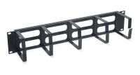 Органайзер кабельный горизонтальный JB08-2U-BK 19дюйм 2U 5 колец метал. черн. (RAL9004) Cabeus 7771c