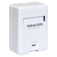 Корпус розетки настенной на 1 модуль Keystone со шторкой и маркером бел. TERACOM PRO EKF TRP-EBOX-1KSTN-WH