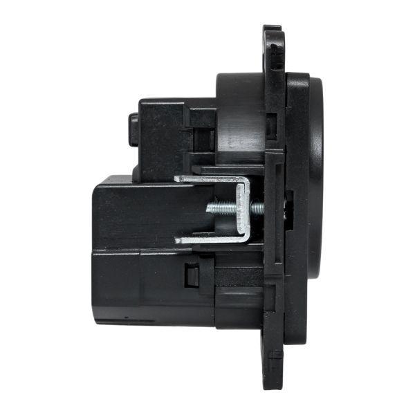 Розетка 1-м СП Стокгольм 16А USB 2A с заземл. защ. шторки винтов. клеммы механизм черн. EKF EZR16-2USB-typeA