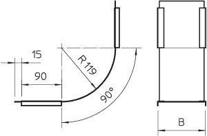 Крышка внутр. вертикального угла 90град. 150мм DBV 150 S DD OBO 7131509