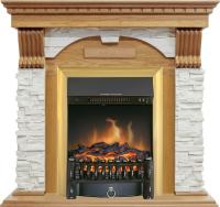 Royal Flame Каминокомплект Dublin - Дуб / Сланец белый с очагом Fobos FX Brass